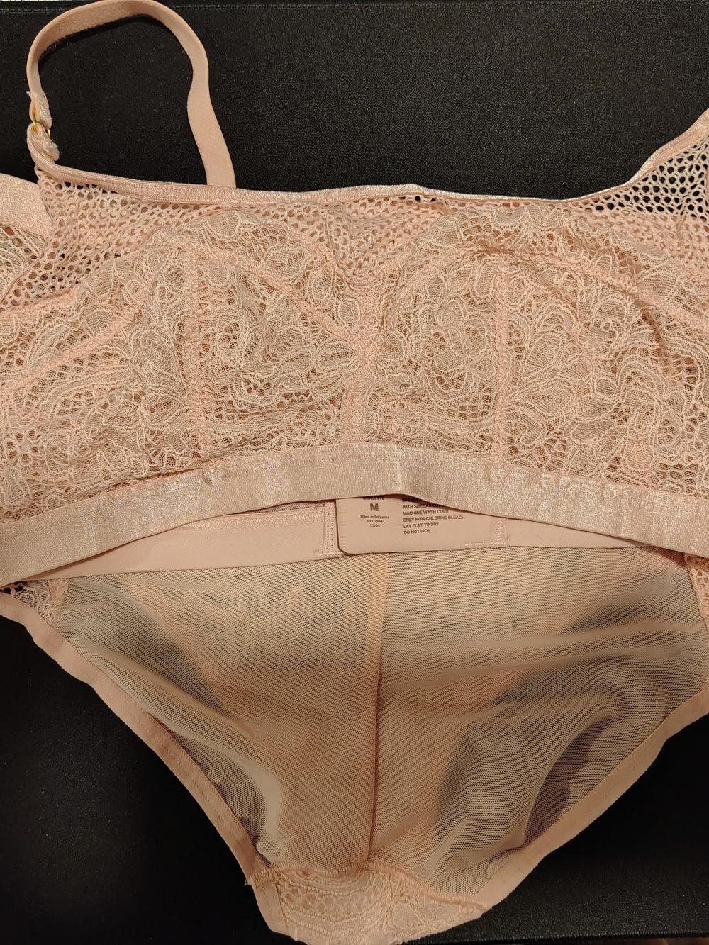 Soma Lace Bralette and Brief Set - Light Pink